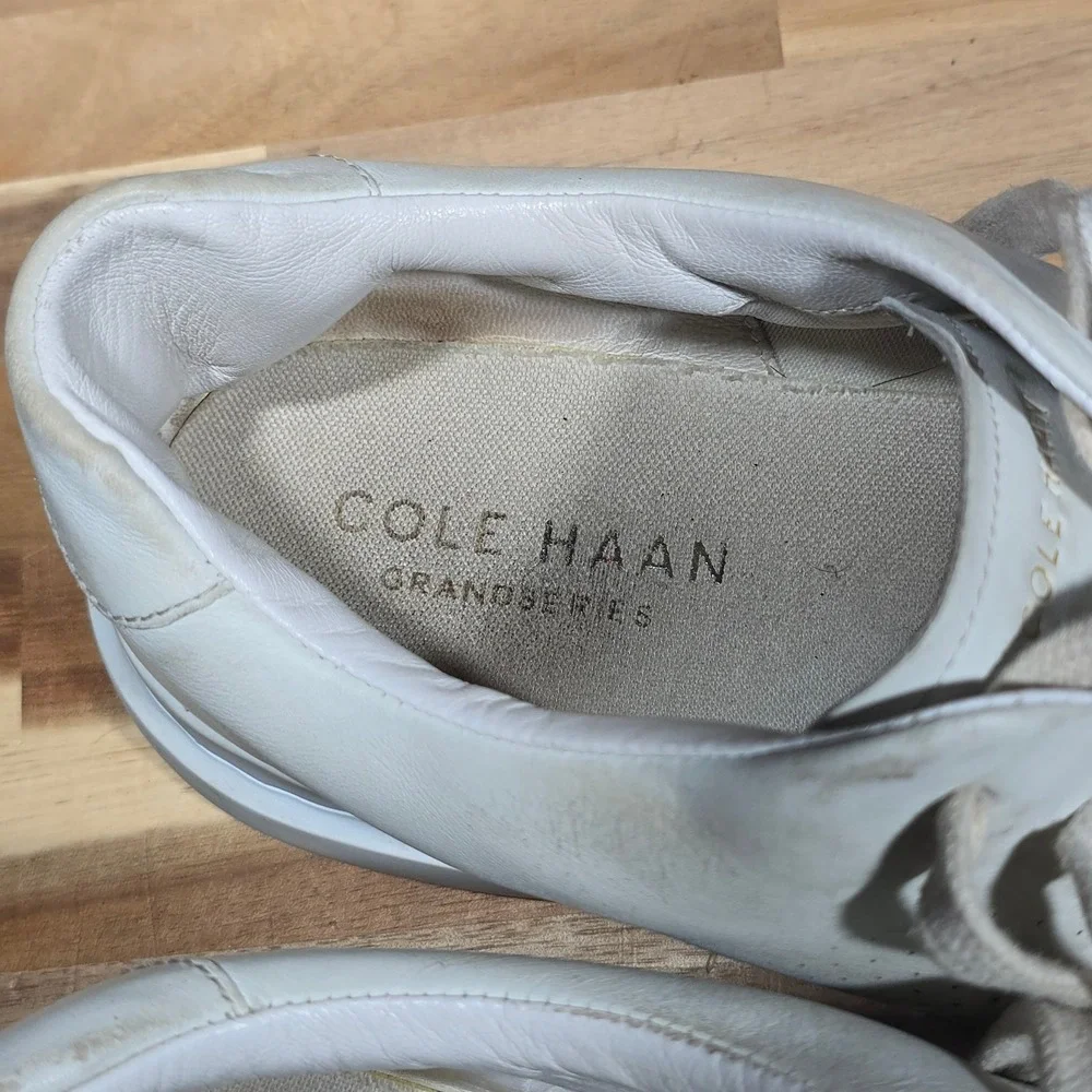 Cole Haan Grand Series Laser Perforated Leather Sneakers 12M White Mens‎